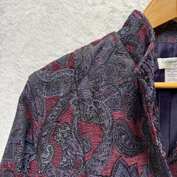 Vintage Coldwater Creek Tapestry Jacket Women Medium Purple Floral Sophisticated - Picture 3 of 13